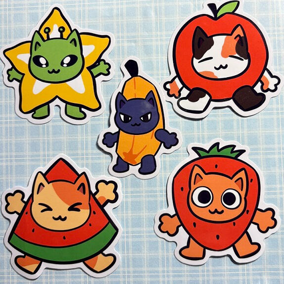 FRUIT CATS STICKERS FRUIT CATS STICKERS